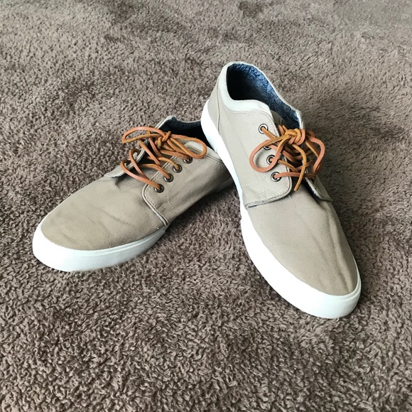 Express Shoes Express Leather Laced Canvas Shoes Poshmark